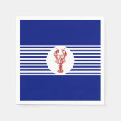 Nautische rode kreeft & strepen servet (Voorkant)