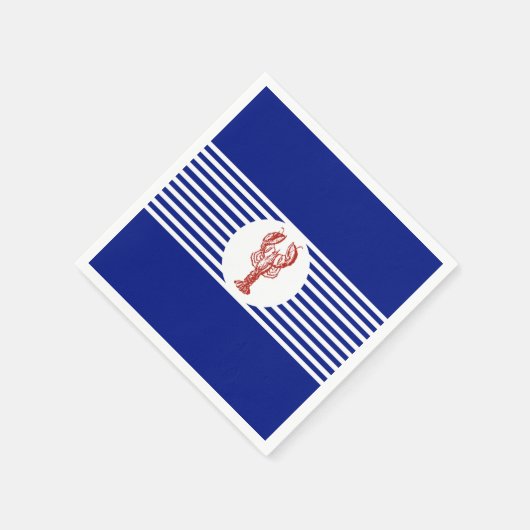 Nautische rode kreeft & strepen servet (Hoek)