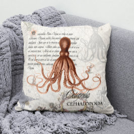 Nautische  rode octopus illustratie kussen