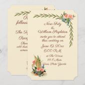  nautische romantische zeilboot met bloemen kaart (Voorkant / Achterkant)