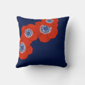 Nautische rood wit & blauw anemonen gedateerd aand kussen (Achterkant)