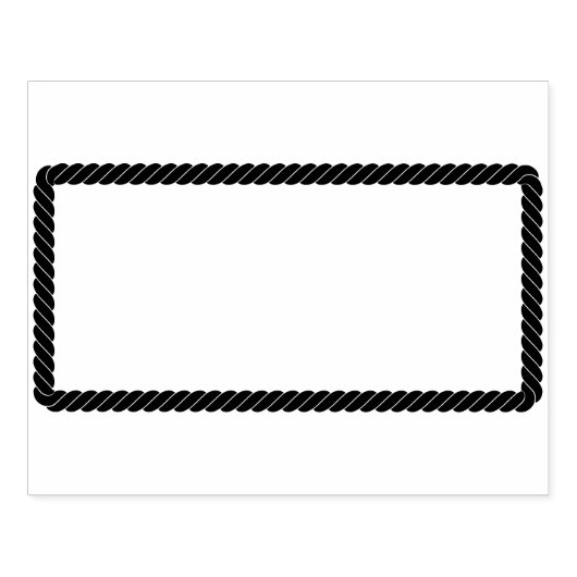 Nautische Rope Twist Cartoon Rechthoekrand Rubberstempel (Afrduk)