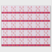 Nautische roze ankers en strips cadeaupapier (Vlak)