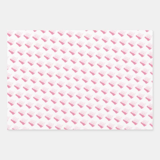 Nautische Roze en Witte Schip Zeilboot Inpakpapier Vel (Voorkant 3)