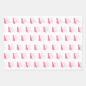 Nautische Roze en Witte Schip Zeilboot Inpakpapier Vel (Voorkant 2)