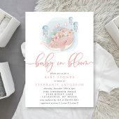 Nautische roze walvis Baby in bloem-douwer Kaart