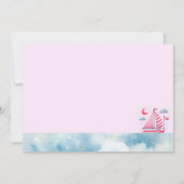 Nautische Roze Zeilboot Baby Meisje Douche Uitnodi Kaart (Achterkant)