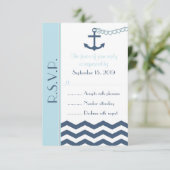 Nautische RSVP bruiloft uitnodiging Kaart (Staand voorkant)