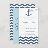 Nautische RSVP bruiloft uitnodiging Kaart (Voorkant / Achterkant)
