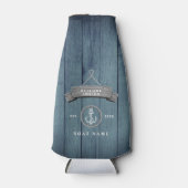 Nautische rustieke bootnaam  ankerfeest flesjeskoeler (Voorkant)