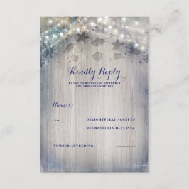 Nautische rustieke bruiloft RSVP Kaartje