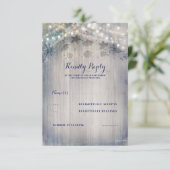 Nautische rustieke bruiloft RSVP Kaartje (Staand voorkant)