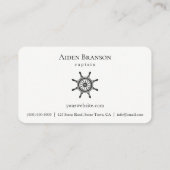 Nautische rustieke Schip Wiel Boot Captain Boating Visitekaartje (Achterkant)