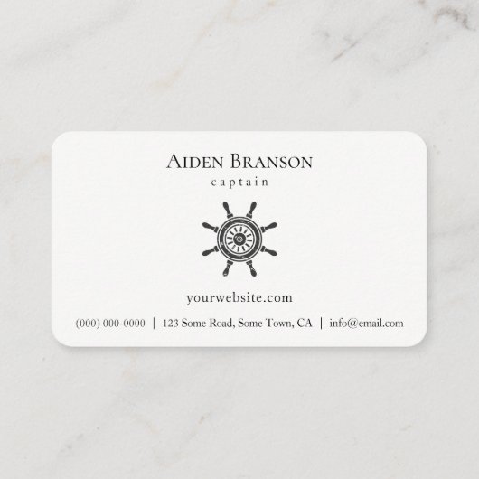 Nautische rustieke Schip Wiel Boot Captain Boating Visitekaartje (Achterkant)