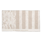 Nautische Sandy-Beige Hand-Drawn Seahorse Stripes Kussensloop (Achterkant)