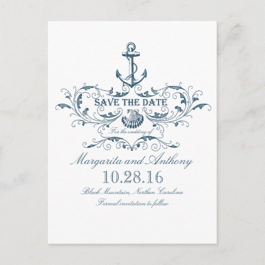 nautische save the date briefkaarten (Voorkant)