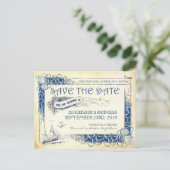 nautische save the date BRIEFKAARTEN (Staand voorkant)