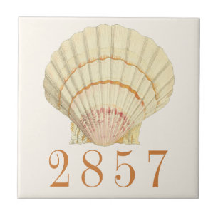  Nautische Scallop Seashell House Adres Tegeltje