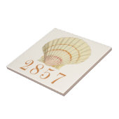Nautische Scallop Seashell House Adres Tegeltje (Zijkant)