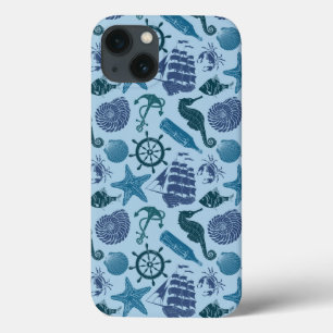 Nautische schaduwen van blauw patroon Case-Mate iPhone case