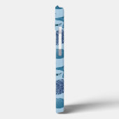 Nautische schaduwen van blauw patroon Case-Mate iPhone case (Achterkant / Links)