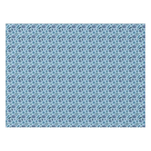 Nautische schaduwen van blauw patroon tafelkleed (Voorkant (Horizontaal))