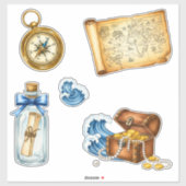 Nautische Schatkaart Sticker Set (Vel)