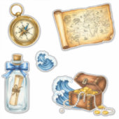 Nautische Schatkaart Sticker Set (Voorkant)