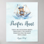 Nautische Schattige Sailor Teddy Bear Fopspeen Hun Poster (Voorkant)