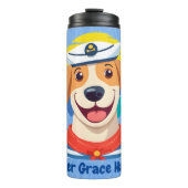 Nautische Schattigee Hondencadeaus voor booteigena Thermosbeker (Voorkant)