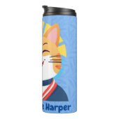 Nautische Schattigee kattencadeaus voor booteigena Thermosbeker (Geroteerd rechts)