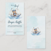 Nautische Schattigee Teddy Bear Boat Baby Luierraf Informatiekaartje (Voorkant / Achterkant)