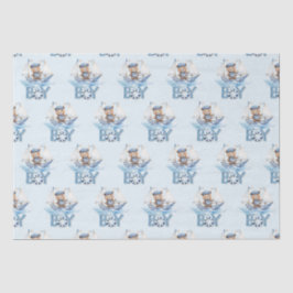 Nautische Schattigee teddybeer Blue Boat Het is ee Tissuepapier