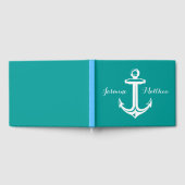 Nautische scheepsanker Blauwgroen bruiloft, Vrijge Gastenboek (Volledig)