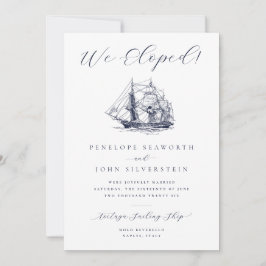 Nautische scheepsillustratie Wedding Elopement Kaa Kaart