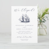 Nautische scheepsillustratie Wedding Elopement Kaa Kaart (Staand voorkant)