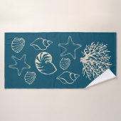 Nautische schelp badhanddoek (Badhanddoek)
