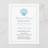 Nautische schelpen Elegant bruiloft repetitie dine Uitnodiging Briefkaart (Voorkant)