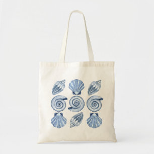 Nautische schelpen oceaan kuststrand tote bag