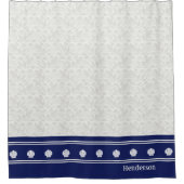 Nautische schelpen op de marine douchegordijn (Voorkant)