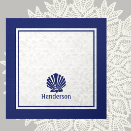 Nautische schelpen op de marine tegeltje