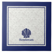 Nautische schelpen op de marine tegeltje (Voorkant)