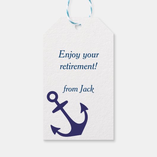 Nautische schepen Anker Cruise Lover Sailor Cadeaulabel (Achterkant)