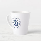 Nautische Schepen Helm Kapitein Boot of Naam 2 Opz Latte Mok (Linkerhoek)