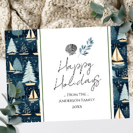 Nautische schepen Kerstmis Groeten Briefkaart