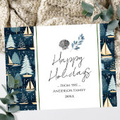 Nautische schepen Kerstmis Groeten Briefkaart