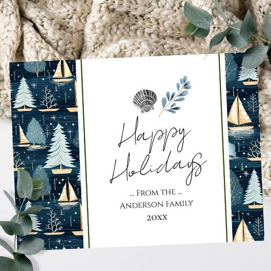 Nautische schepen Kerstmis Groeten Briefkaart