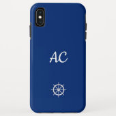 Nautische Schepen Wiel Blauw+Wit (Personaliseer) Case-Mate iPhone Case (Achterkant)