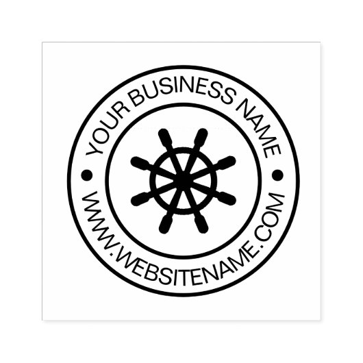 Nautische Schepen Wiel Helm Business Text Custom Rubberstempel (Afrduk)