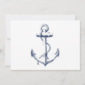 Nautische schets anker witte marine foto save the date (Achterkant)